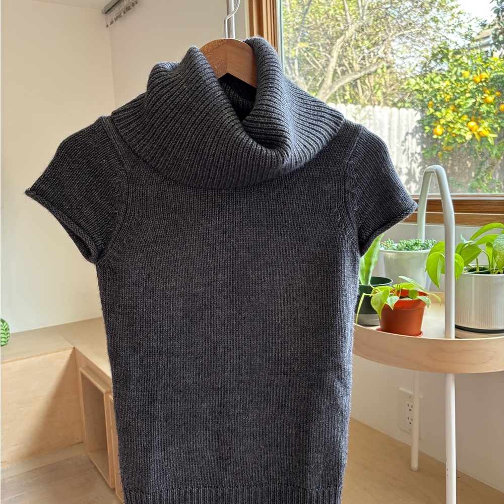 BCBG Maxazria Gray Cowl Neck Sweater - XS